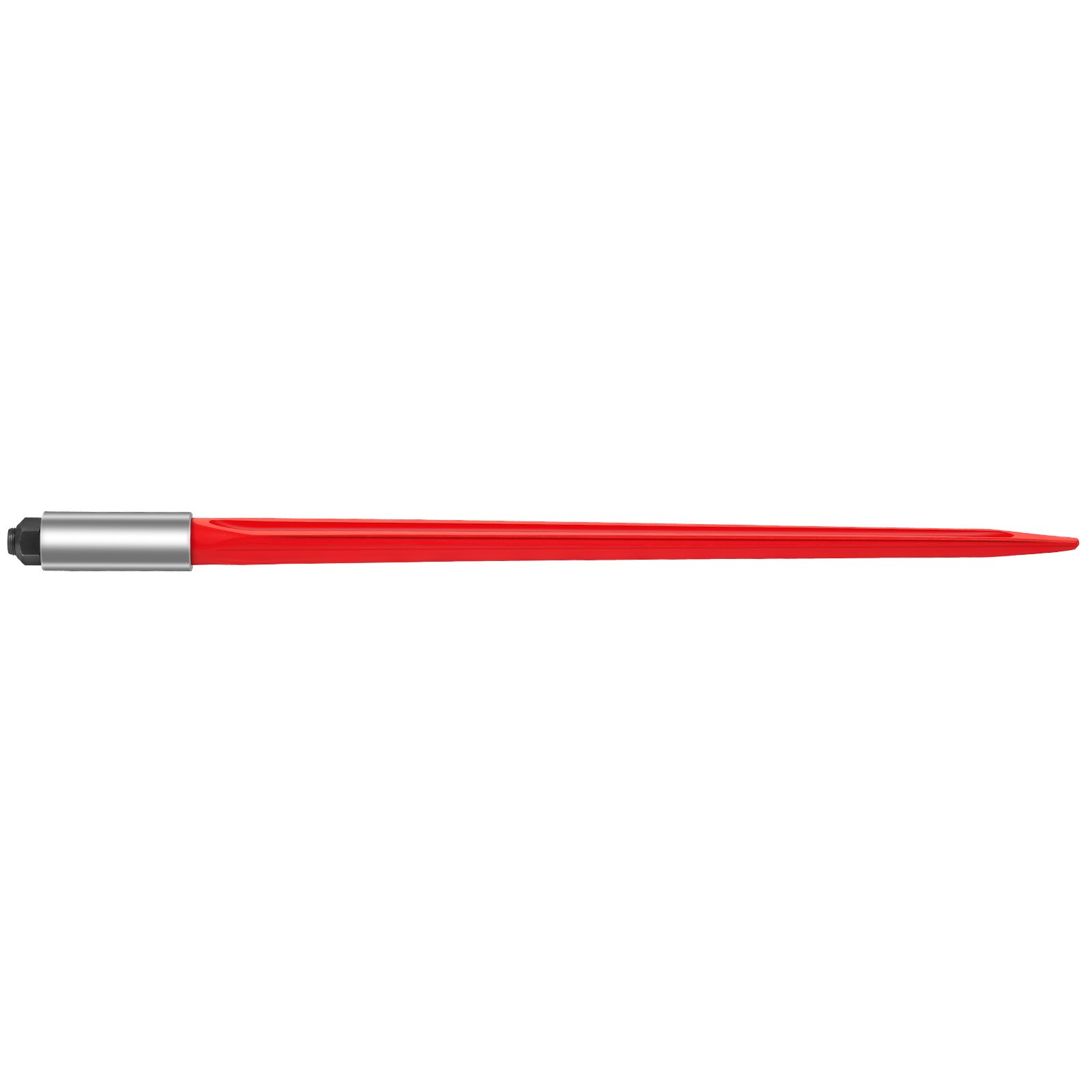 VEVOR Hay Spear 32" Bale Spear 1350 lbs Capacidade, Bale Spike Quick Attach Square Hay Bale Spears 1,4" de largura, garfos de fardos revestidos de vermelho, Bale Hay Spike com porca sextavada e manga para baldes tratores carregadeiras