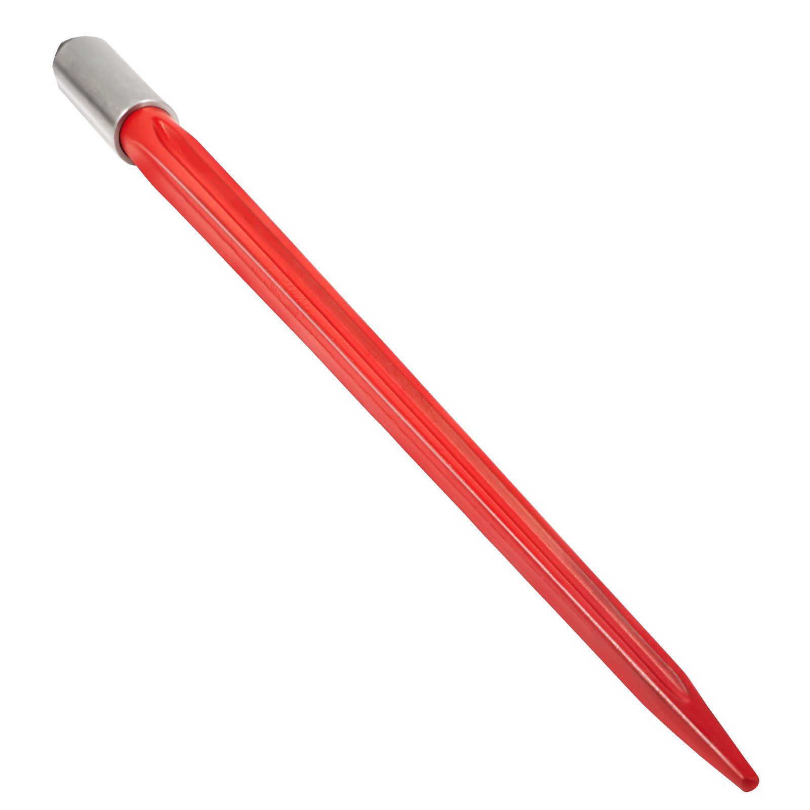 VEVOR Hay Spear 32" Bale Spear 1350 lbs Capacidade, Bale Spike Quick Attach Square Hay Bale Spears 1,4" de largura, garfos de fardos revestidos de vermelho, Bale Hay Spike com porca sextavada e manga para baldes tratores carregadeiras