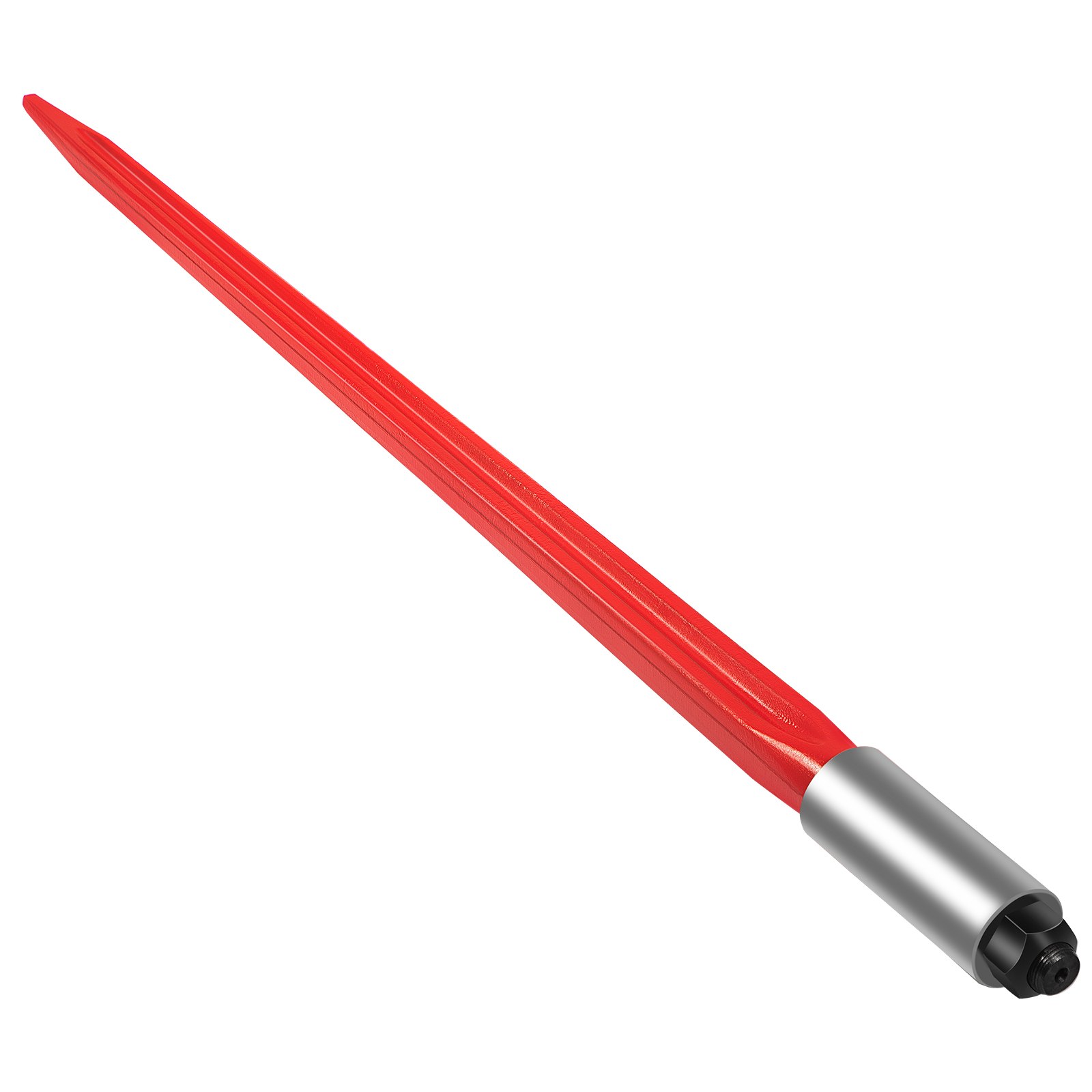 VEVOR Hay Spear 32" Bale Spear 1350 lbs Capacidade, Bale Spike Quick Attach Square Hay Bale Spears 1,4" de largura, garfos de fardos revestidos de vermelho, Bale Hay Spike com porca sextavada e manga para baldes tratores carregadeiras