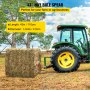 VEVOR Pair Hay Spear 43" Bale Spear 3000 lbs Capacity, Bale Spike Quick Attach Square Hay Bale Spears 1 3/4", Red Coated Bale Forks, Bale Hay Spike with Hex Nut & Sleeve for Buckets Tractors Loaders