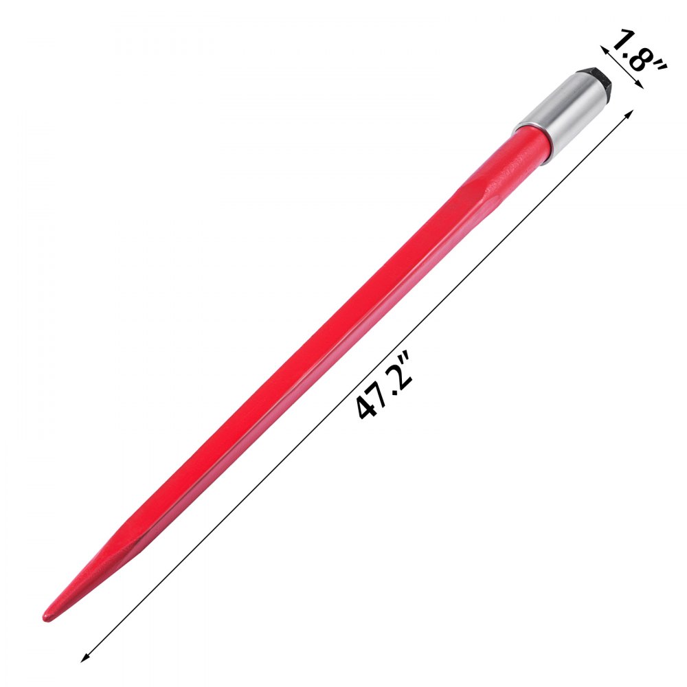 VEVOR 47 inches Type Hay Bale Spear 3000 lbs Capacity 1 3/4 inches Wide with nut and Sleeve