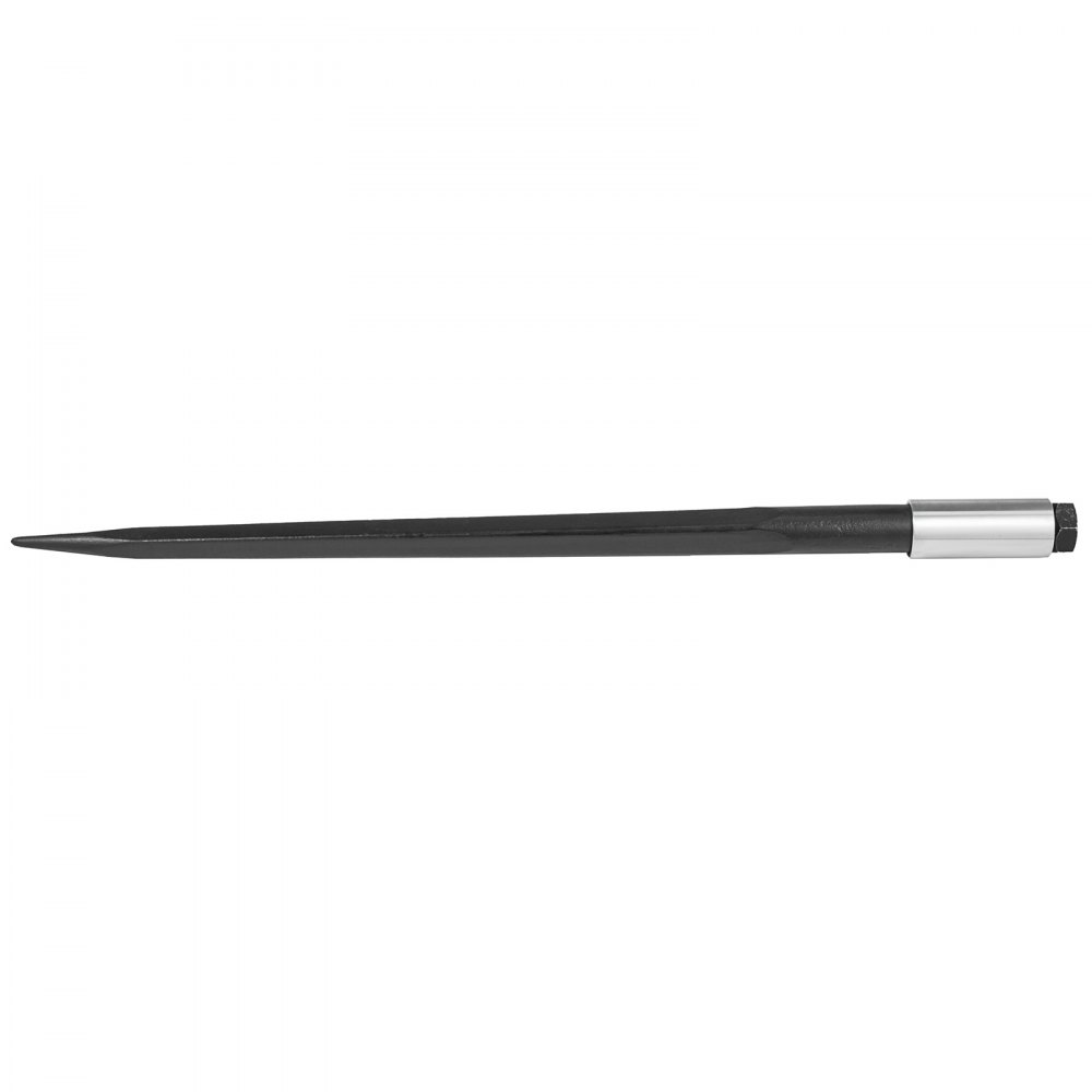 VEVOR Hay Spear 49" Bale Spear 3000 lbs Capacidad, Bale Spike Quick Attach Square Hay Bale Spears 1 3/4", Horquillas de bale con revestimiento negro, Bale Spike con tuerca hexagonal y manga para cubos Tractores Cargadores