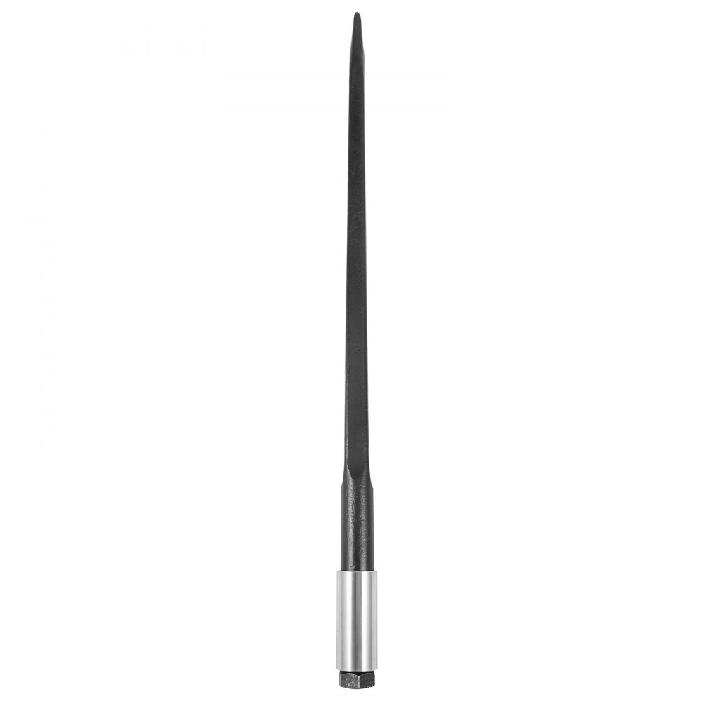 VEVOR Hay Spear 49" Bale Spear 3000 lbs Capacidad, Bale Spike Quick Attach Square Hay Bale Spears 1 3/4", Horquillas de bale con revestimiento negro, Bale Spike con tuerca hexagonal y manga para cubos Tractores Cargadores