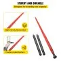 VEVOR Hay Spear 49\" Bale Spear 3000 lbs Capacity, Bale Spike Quick Attach Square Hay Bale Spears 1 3/4\" Wide, Red Coated Bale Forks, Bale Hay Spike with 2 Stabilizer Spears Conus 2
