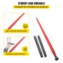 VEVOR Hay Spear 49" Bale Spear 3000 lbs Capacity, Bale Spike Quick Attach Square Hay Bale Spears 1 3/4" Wide, Red Coated Bale Forks, Bale Hay Spike with 2 Stabilizer Spears Conus 2