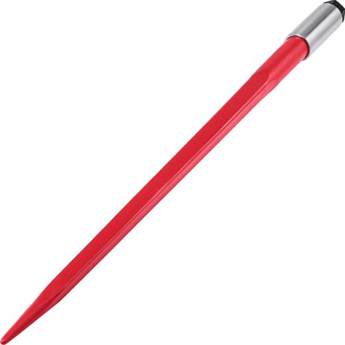 VEVOR Hay Spear 32" Bale Spear 3000 lbs Capacidad, Bale Spike Quick Attach Square Hay Bale Spears 1 3/4" de ancho, Horquillas de fardo con revestimiento rojo, Bale Spike con tuerca hexagonal y manga para cubos Tractores Cargadores