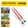 VEVOR Pair Hay Spear 39" Bale Spear 3000 lbs, Bale Spike Quick Attach Square Hay Bale Spears 1 3/4", Red Coated Bale Forks, Bale Hay Spike with Hex Nut & Sleeve for Buckets Tractors Loaders