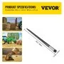 VEVOR Hay Spear 39\" Bale Spear 3600 lbs Capacity, Bale Spike Quick Attach Square Hay Bale Spears 1 3/4\", Black Coated Bale Forks, Bale Hay Spike with Hex Nut and Sleeve for Buckets Tractors Loaders