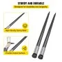 VEVOR Hay Spear Spears 49" Hay Bale Spear Spike, 4000 lbs Capacity Quick Attach Square Hay Bale Spears, 2 Pics Black Bale Forks, Bale Hay Spike with Hex Nut & Sleeve for Buckets Tractors Loaders