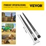VEVOR Hay Spear Spears 49" Hay Bale Spear Spike, 4000 lbs Capacity Quick Attach Square Hay Bale Spears, 2 Pics Black Bale Forks, Bale Hay Spike with Hex Nut & Sleeve for Buckets Tractors Loaders