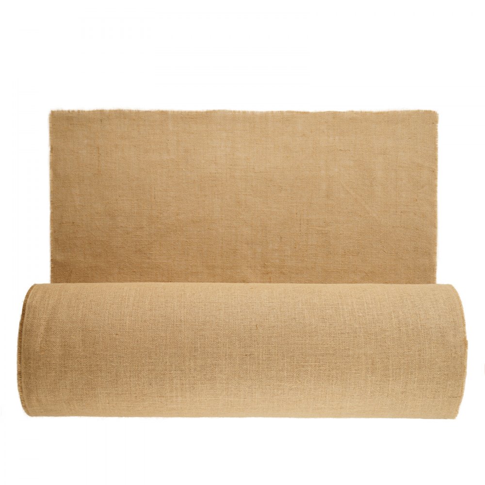 VEVOR Burlap Fabric Roll, 40” x 300 ft & 50 x 50 High Density Wide Natural Burlap Fabric Rolls, Jute Fabric Burlap Tree Wrap Roll, for Decor, Crafts, Wedding, Gardening, Plant & Tree Winter Covering