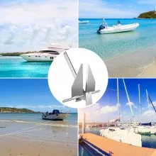 VEVOR Boat Anchor Kit 13 lb Fluke Style Anchor, Hot Dipped Galvanized Steel Fluke Anchor, Marine Anchor with Anchor, Shackles, Chain, Rope for Boat Mooring on The Beach, Boats from 20'-32'