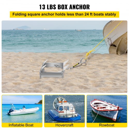 VEVOR Cube Anchor for Boats, 13 lb Fold and Hold Anchor