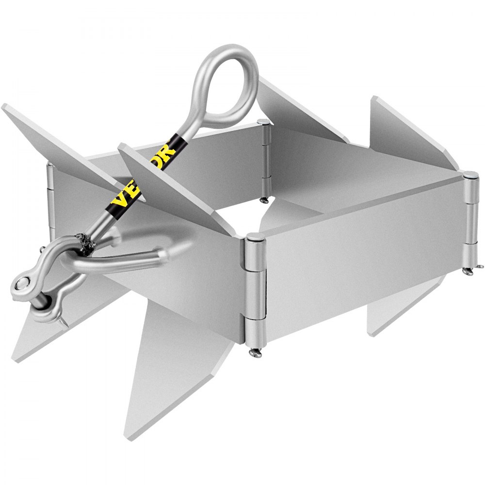 VEVOR Box Anchor for Boats, 19 lb Fold and Hold Anchor, Galvanized Steel  Cube Anchor, Heavy