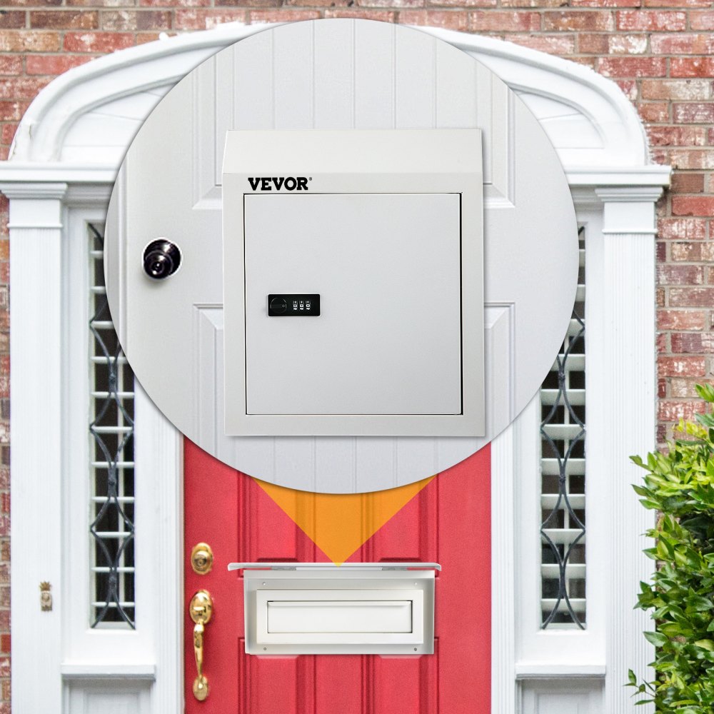 VEVOR Through-The-Door Locking Drop Box Door Drop Box 11.8''x4.3''x14.2'' White