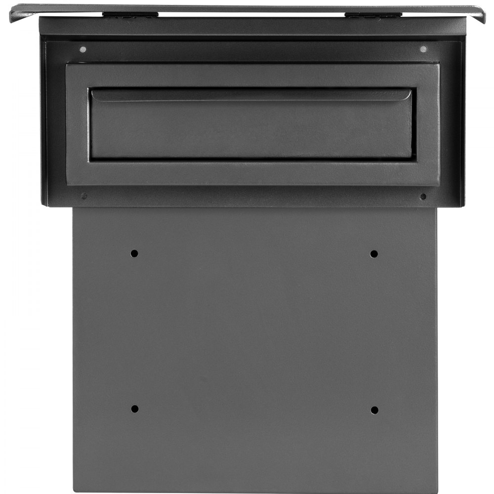 VEVOR Door Drop Box, 11.8'' x 4.3'' x 14.2'' Letterbox Mailbox w/1.77'' Chute & Code Lock, Rainproof Steel Mail Catcher for Depositing Keys, Rents, Checks, Gray, Large