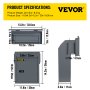 VEVOR Through-The-Door Locking Drop Box Coated Steel Mailbox Deposit Box Grey