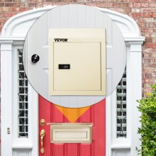 VEVOR Through-The-Door Locking Drop Box, 11.8''x4.3''x14.2'' Door Drop Box, Door Slot Mailbox w/1.77'' Chute & Code Lock, Rainproof Steel Mail Catcher for Depositing Mail, Keys, Rents, Checks, Beige
