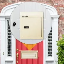 VEVOR Through-The-Door Locking Drop Box, 11.8''x4.3''x14.2'' Door Drop Box, Door Slot Mailbox w/1.77'' Chute & Code Lock, Rainproof Steel Mail Catcher for Depositing Mail, Keys, Rents, Checks, Beige