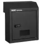 black VEVOR door key drop box with combination lock and front viewing window.