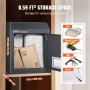 VEVOR Through The Door Key Drop Box, Heavy Duty Steel Through the Door Mailbox with 12" Combination Lock, Mail Drop Box, Dark Gray