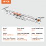 VEVOR Laser Tube 40W CO2 Laser Tube 720 mm Længde 50 mm Dia til Laser Machine