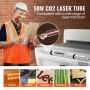 VEVOR Laser Tube, 50W CO2 Laser Tube for Laser Engraver and Cutter Machine, 850 mm Length, 50 mm Diameter, Glass Laser Cutting Tube with TEM00 Beam Mode, for Wood Acrylic Fabric Leather Bamboo