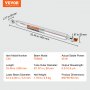 VEVOR Laser Tube, 50W CO2 Laser Tube for Laser Engraver and Cutter Machine, 850 mm Length, 50 mm Diameter, Glass Laser Cutting Tube with TEM00 Beam Mode, for Wood Acrylic Fabric Leather Bamboo