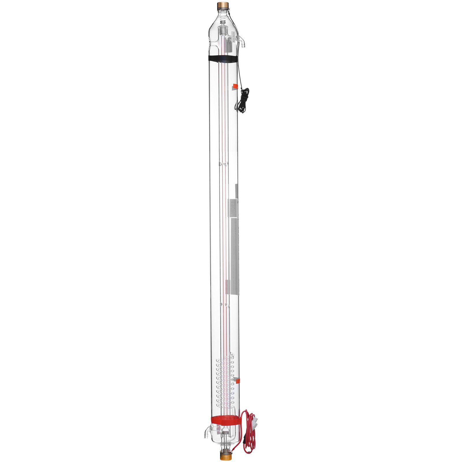 VEVOR 90W CO2 Laser Tube, 49.2 in (1250 mm) Length, 3.1 in (80 mm) Dia Borosilicate Glass Laser Cutter Tube with Metal Head, 10,000hr Wires Preconnected for Laser Engraver Engraving Cutting Machine
