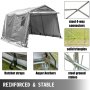 Portable Storage Shed, Portable Garage Shelter 12x12x7.8ft Storage Shelter, Grey