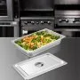 VEVOR - Juego de 4 sartenes para mesa de vapor (20,9 x 12,8 x 3,9 pulgadas de profundidad, tamaño completo, 13 L, recipiente para alimentos profundo, bandeja de acero inoxidable para horno, sartenes de hotel, antiatasco)
