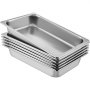 4" Deep Stainless Steel Steam Table Pan 13 L/13.7 Qt Anti-Jam 6 Pack