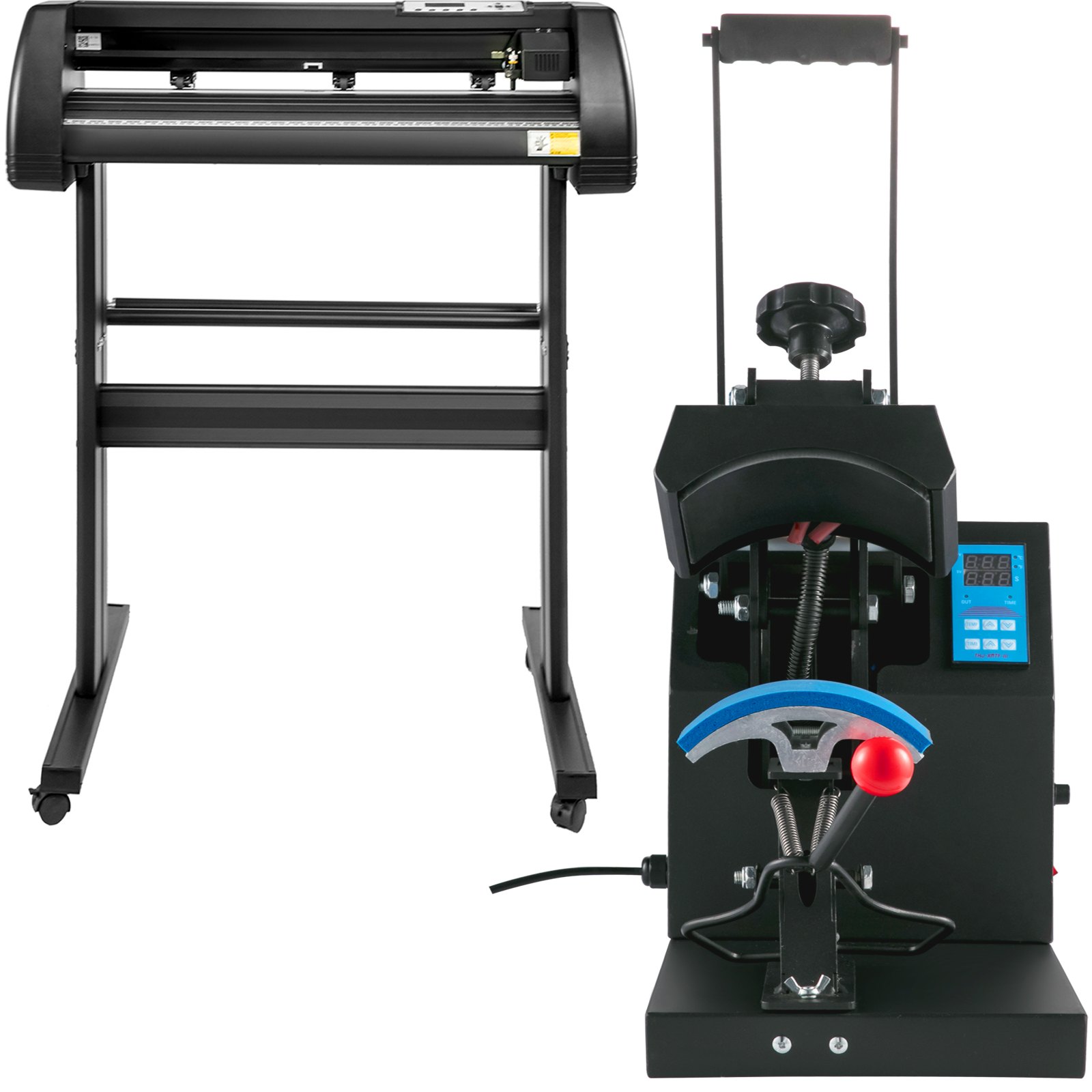 VEVOR 5.5x3.5 inch Cap Heat Press & 53 Inch Vinyl Cutter Machine w/ Floor Stand