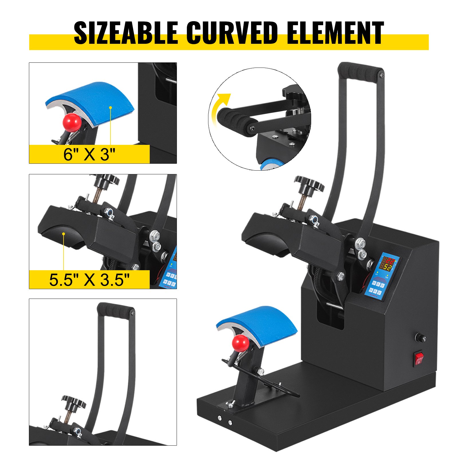 5.5"x3.5" Heat Press Hat Cap + 34" Vinyl Cutter/plotter Machine W/ Floor Stand
