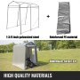 VEVOR Portable Storage Shed 6x10x7.8 ft, Shed in A Box with Roll up Door, Storage Shelter Logic Portable Garage Shelter Steel Metal Peak Roof Grey for Motorcycle Garden Patio Storage