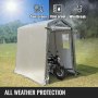 VEVOR Portable Storage Shed 6x10x7.8 ft, Shed in A Box with Roll up Door, Storage Shelter Logic Portable Garage Shelter Steel Metal Peak Roof Grey for Motorcycle Garden Patio Storage