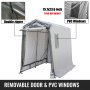 VEVOR Portable Storage Shed 6x8x7.8 ft, Shed in A Box with Roll up Door, Storage Shelter Logic Portable Garage Shelter Steel Metal Peak Roof Grey for Motorcycle Garden Patio Storage