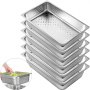 6 Packs Perforated Gastronorm Gastro Pans 1/1 100mm Deep Steam Oven Trays Hotel
