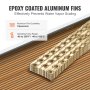 VEVOR 16"x 16"/40.6 x 40.6 cm Heat Exchanger Water to Air 3-Row 3/8"/ 1 cm Copper Ports 193 Fins