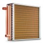 VEVOR 16"x 16"/40.6 x 40.6 cm Heat Exchanger Water to Air 3-Row 3/8"/ 1 cm Copper Ports 193 Fins