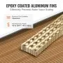 VEVOR 18"x 20"/45.7 x 50.8 cm Heat Exchanger Water to Air 3-Row 3/8"/ 1 cm Copper Ports 242 Fins