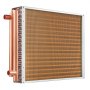 VEVOR 18"x 20"/45.7 x 50.8 cm Heat Exchanger Water to Air 3-Row 3/8"/ 1 cm Copper Ports 242 Fins