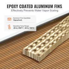 VEVOR Heat Exchanger Water to Air, 18"x 20" with 3-Row 3/8" Copper Ports, 242 Aluminum Fins Heat Exchanger for Outdoor Wood Furnaces, Residential Heating and Cooling, and Forced Air Heating