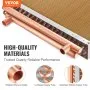 VEVOR Heat Exchanger Water to Air, 20"x 20" with 3-Row 3/8" Copper Ports, 242 Aluminum Fins Heat Exchanger for Outdoor Wood Furnaces, Residential Heating and Cooling, and Forced Air Heating