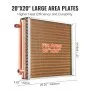 VEVOR Heat Exchanger Water to Air, 20"x 20" with 3-Row 3/8" Copper Ports, 242 Aluminum Fins Heat Exchanger for Outdoor Wood Furnaces, Residential Heating and Cooling, and Forced Air Heating