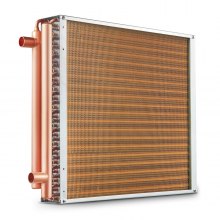 VEVOR Heat Exchanger Water to Air, 20"x 20" with 3-Row 3/8" Copper Ports, 242 Aluminum Fins Heat Exchanger for Outdoor Wood Furnaces, Residential Heating and Cooling, and Forced Air Heating