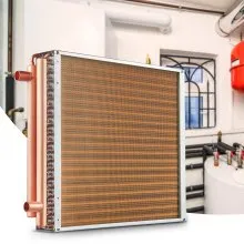 VEVOR Heat Exchanger Water to Air, 20"x 20" with 3-Row 3/8" Copper Ports, 242 Aluminum Fins Heat Exchanger for Outdoor Wood Furnaces, Residential Heating and Cooling, and Forced Air Heating