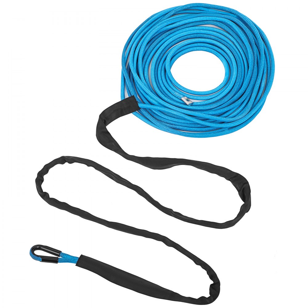 VEVOR Winch Rope Synthetic Cable 5/16"x50' 8000 LBS Capacity ATV Recovery BLUE