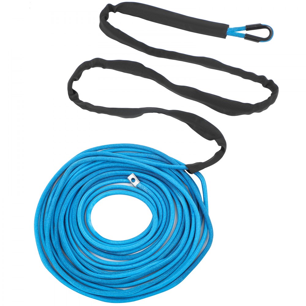 VEVOR Winch Rope Synthetic Cable 5/16"x50' 8000 LBS Capacity ATV Recovery BLUE