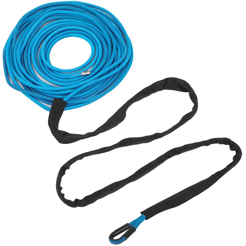 VEVOR Winch Rope Synthetic Cable 5/16"x50' 8000 LBS Capacity ATV Recovery BLUE